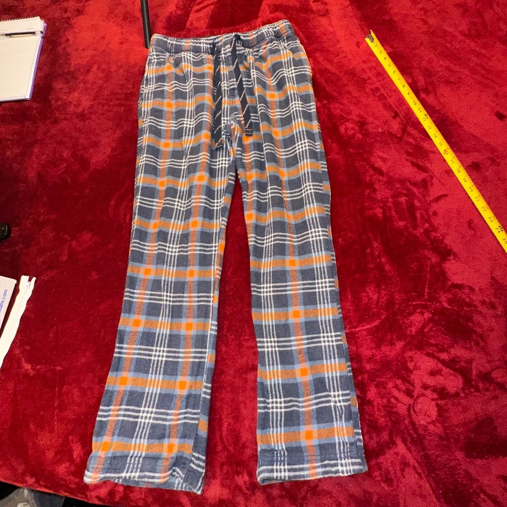Fat Face Mens Plaid Pajama Pants Navy Orange Flannel Lounge Sleepwear Size M REG